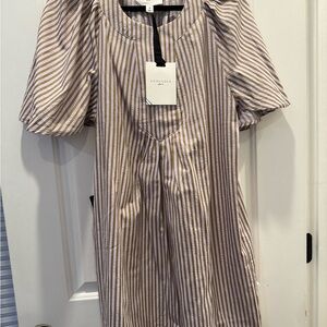Pomander Place lilac and tan Striped Dress